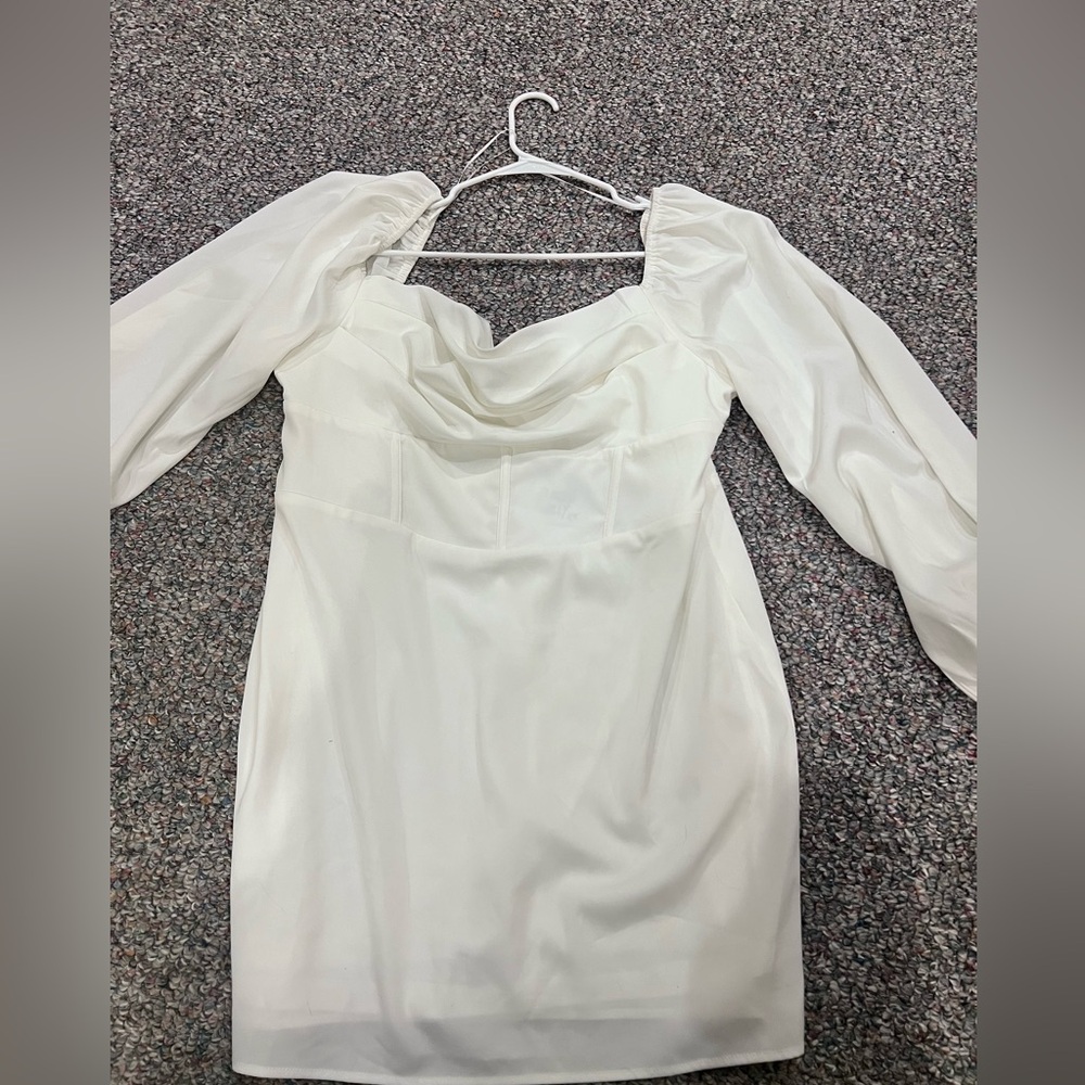 Princess Polly Lillie Mini Dress Curve White US14